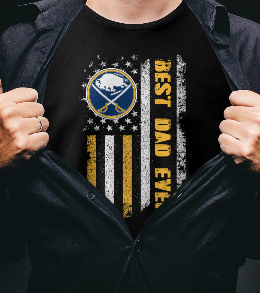 Best Dad Ever Buffalo Sabres Flag T-Shirt