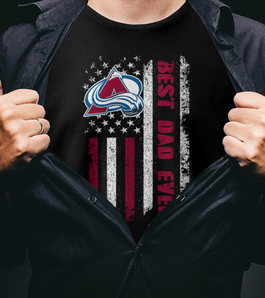 Colorado Avalanche Best Dad Ever American Flag T-Shirt