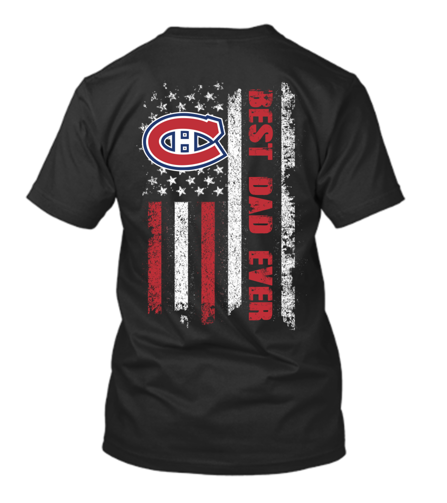 Montreal Canadiens Best Dad Ever Usa Flag T-Shirt
