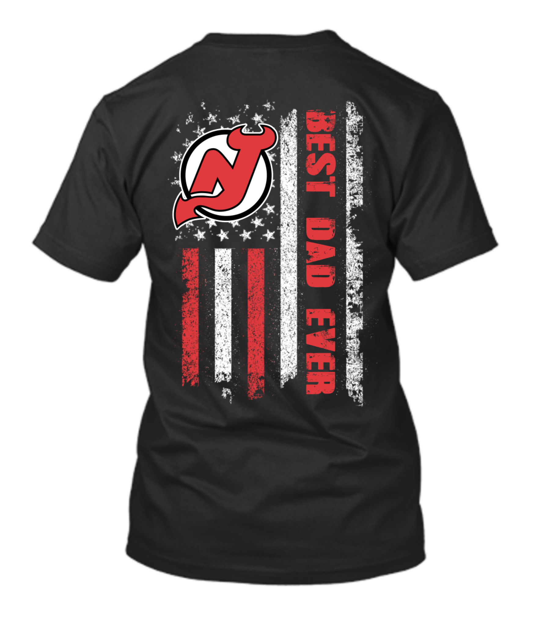 New Jersey Devils Best Dad Ever American Flag T-Shirt