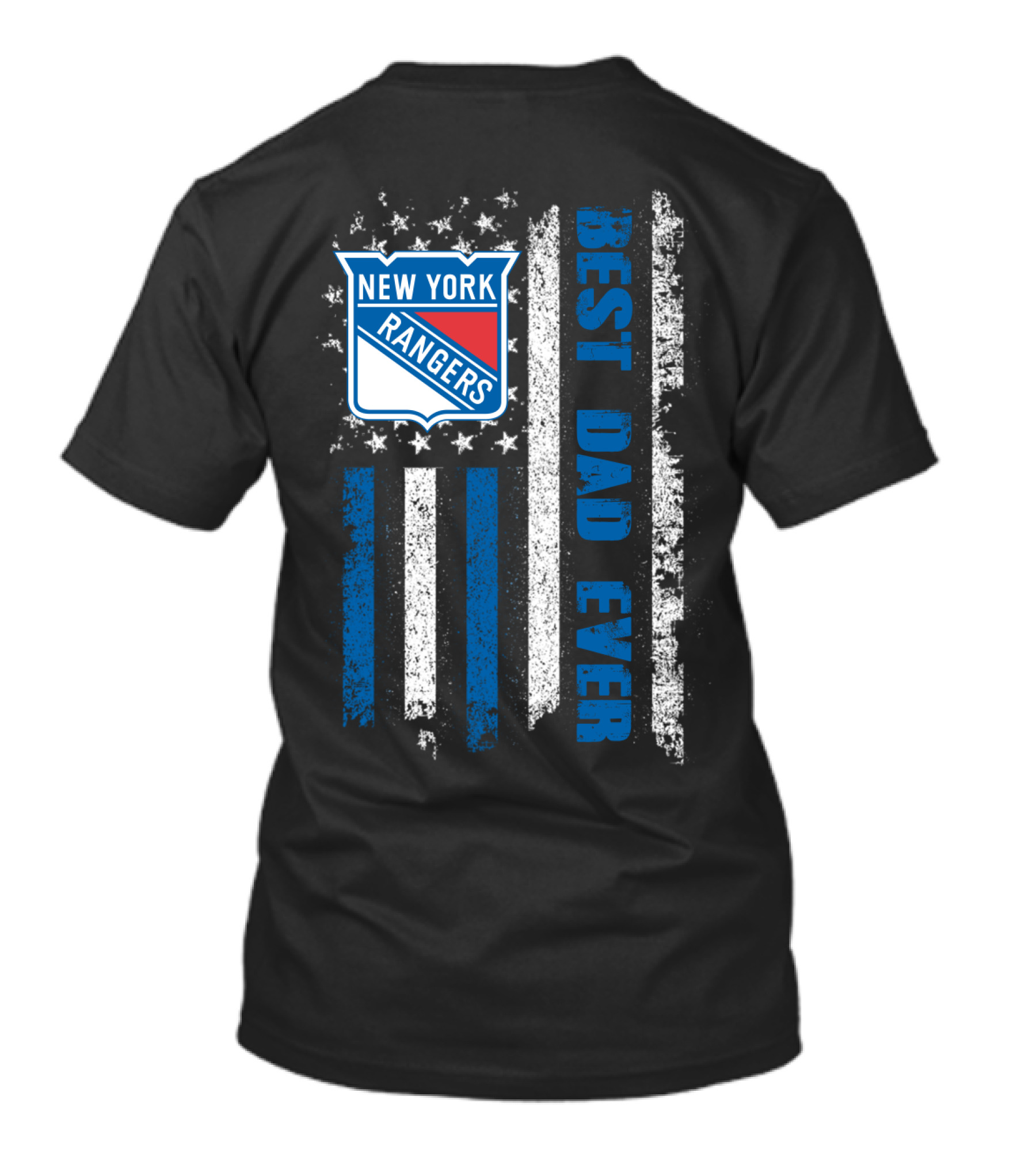 New York Rangers Best Dad Ever Stars Stripes Flag T-Shirt