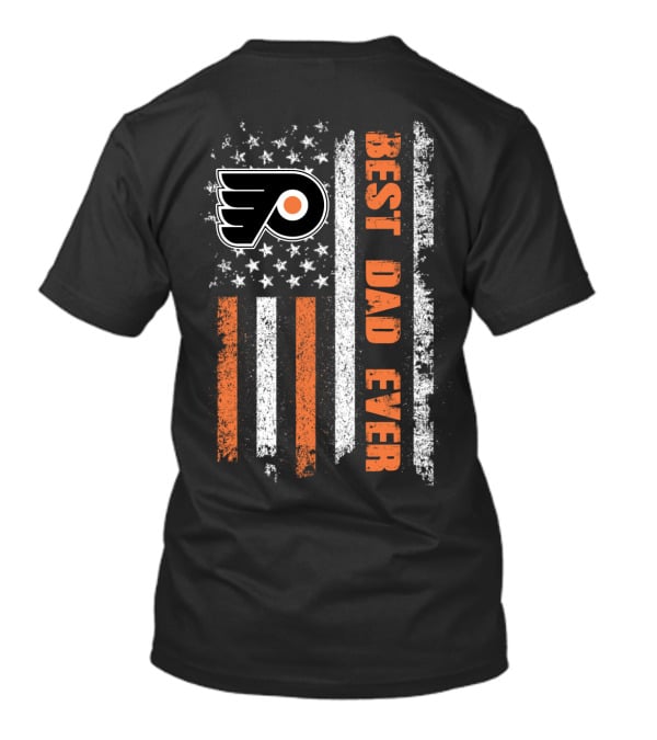 Philadelphia Flyers Best Dad Ever American Flag Distressed Style T-Shirt