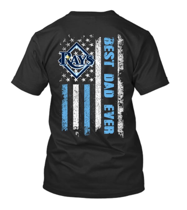 Rays Best Dad Ever American Flag Blue Stripes T-Shirt