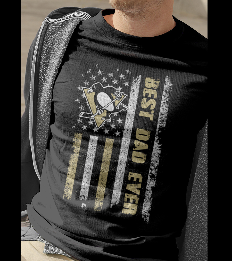 Pittsburgh Penguins Best Dad Ever Stars And Stripes T-Shirt