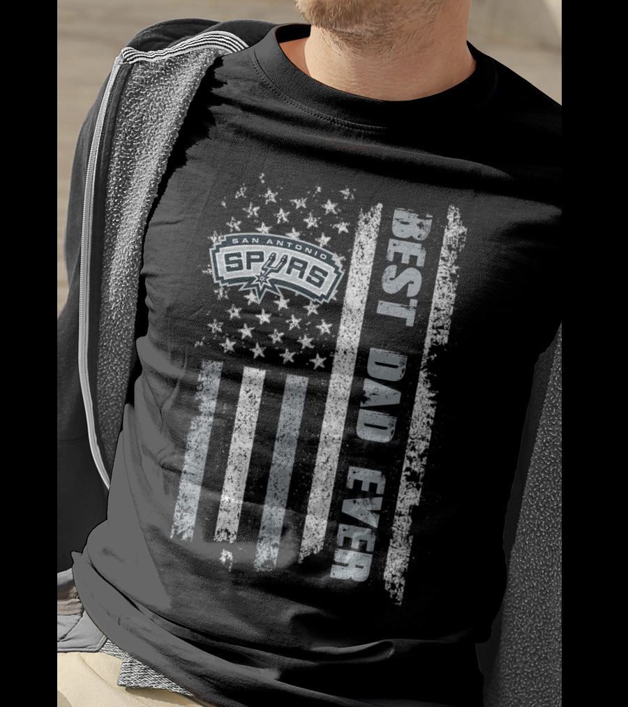 San Antonio Spurs Best Dad Ever American Flag Evd 102 T-Shirt