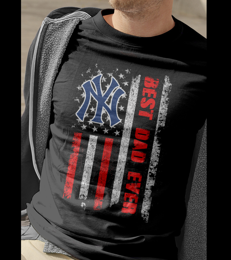 Ny Yankees Best Dad Ever American Flag Evd 105 T-Shirt