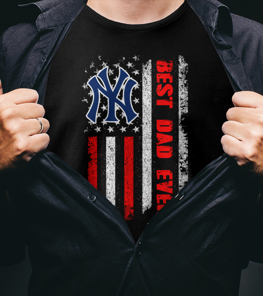 Ny Yankees Best Dad Ever American Flag Evd 105 T-Shirt