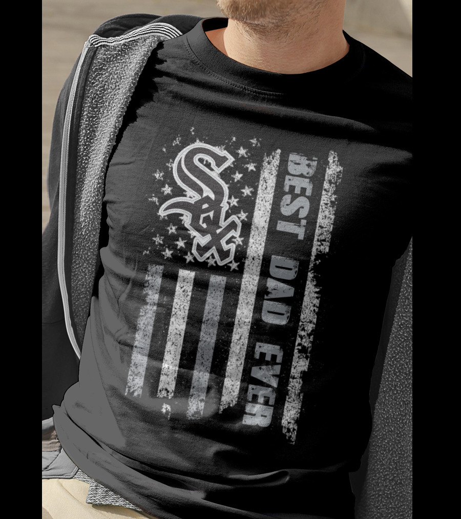Chicago White Sox Best Dad Ever American Flag Style T-Shirt