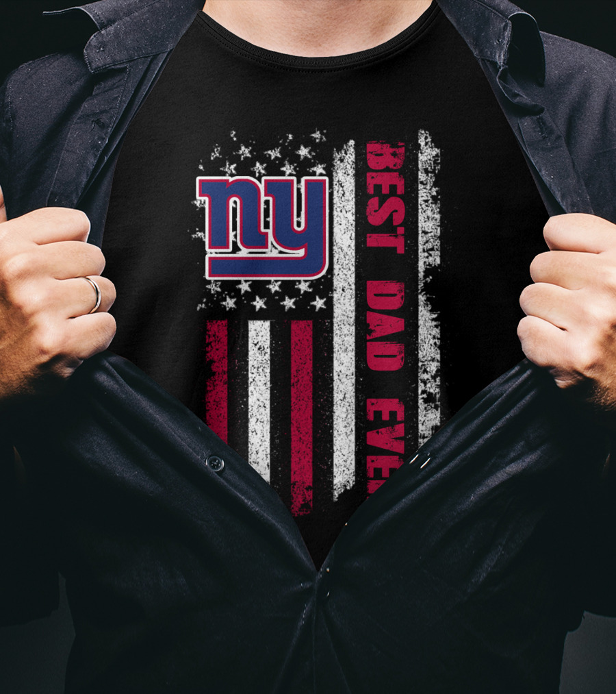 Ny Giants Best Dad Ever Stars And Stripes Evd 124 T-Shirt