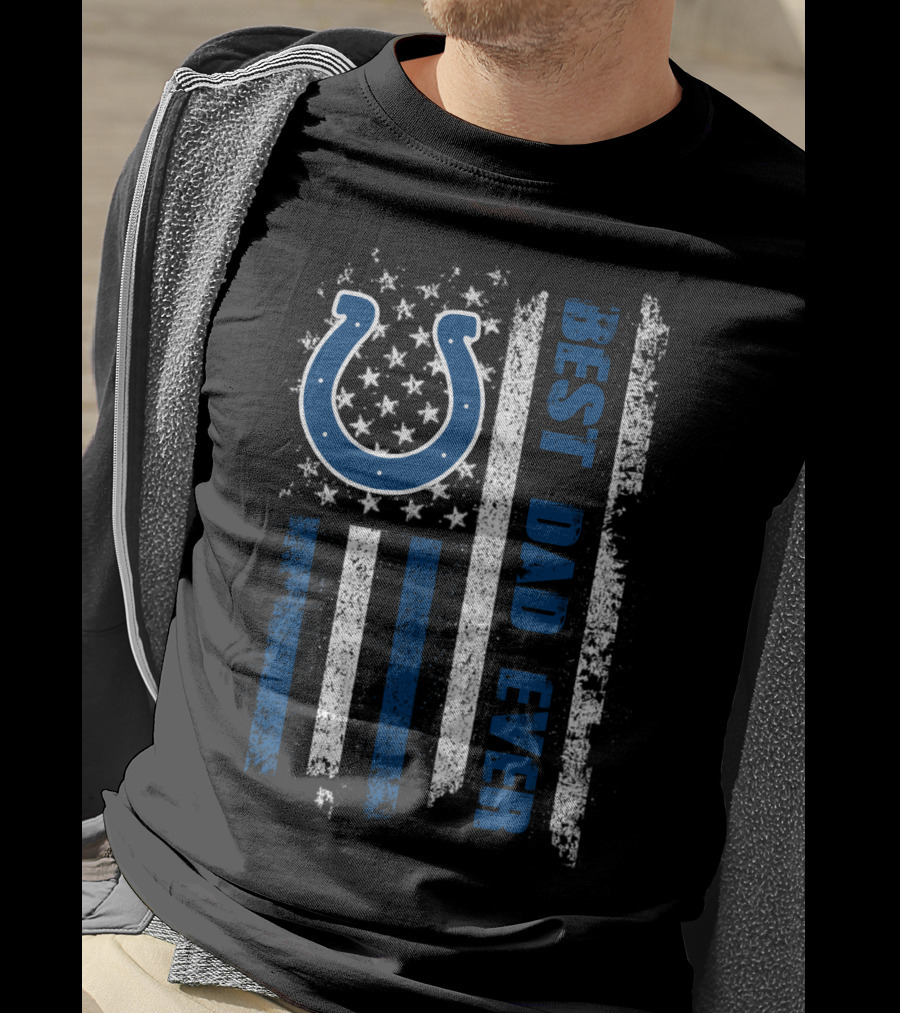 Best Dad Ever Colts American Flag T-Shirt