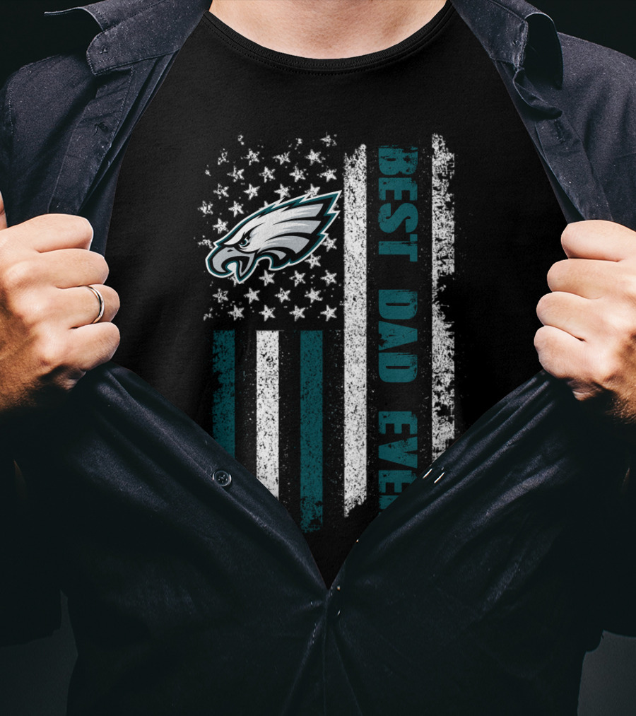 Philadelphia Eagles Best Dad Ever Evd 135 Flag T-Shirt