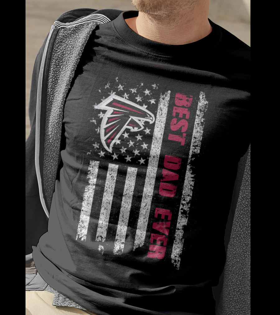 Atlanta Falcons Best Dad Ever Evd 141 American Flag T-Shirt