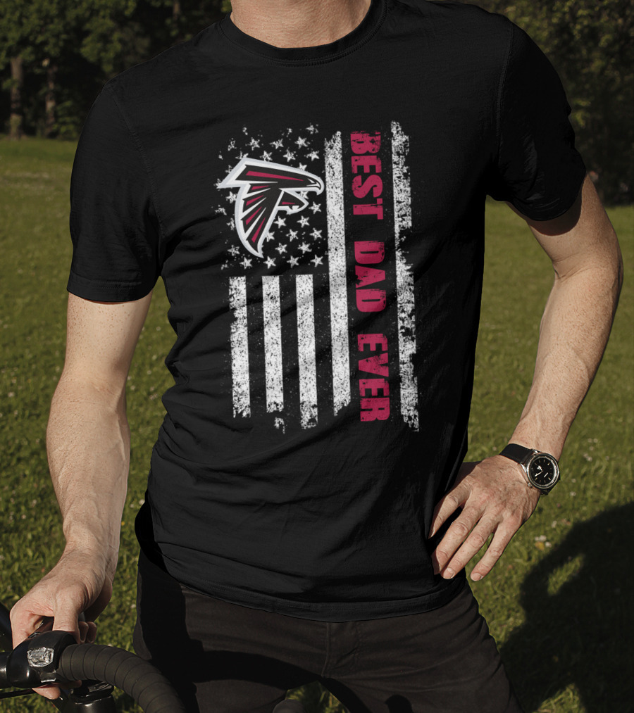 Atlanta Falcons Best Dad Ever Evd 141 American Flag T-Shirt