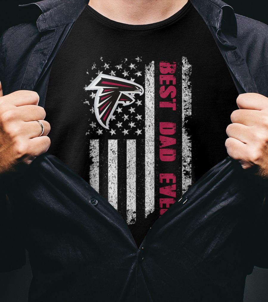Atlanta Falcons Best Dad Ever Evd 141 American Flag T-Shirt
