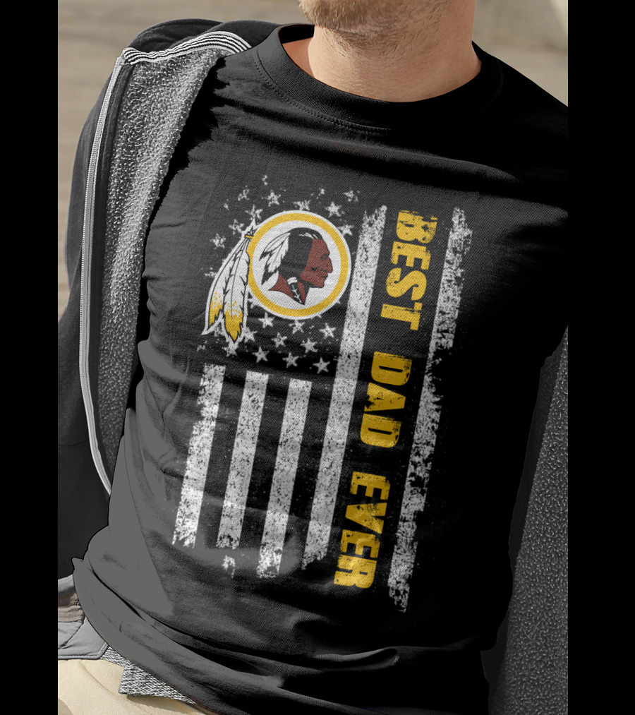 Best Dad Ever Evd 145 Washington Football Flag T-Shirt