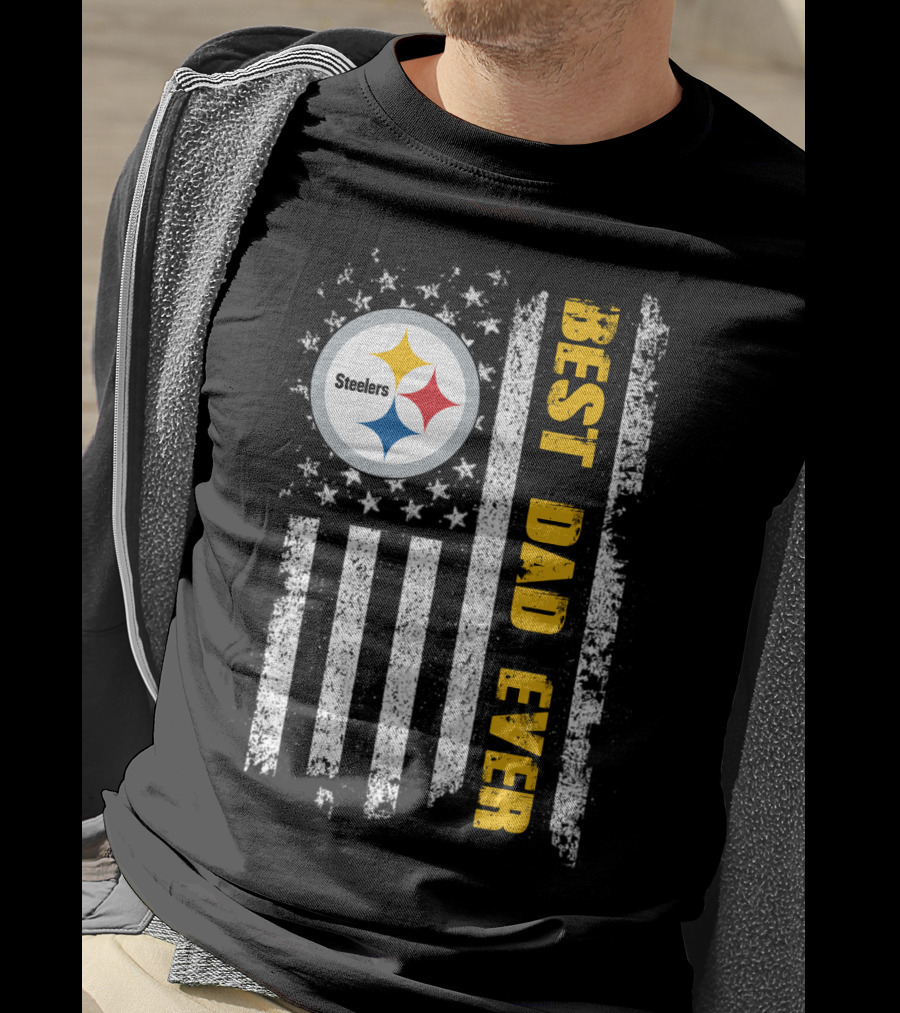 Steelers Best Dad Ever Flag T-Shirt
