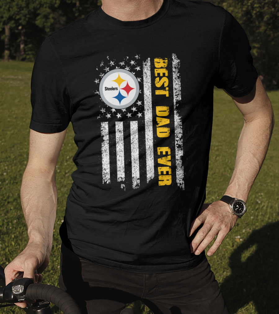 Steelers Best Dad Ever Flag T-Shirt