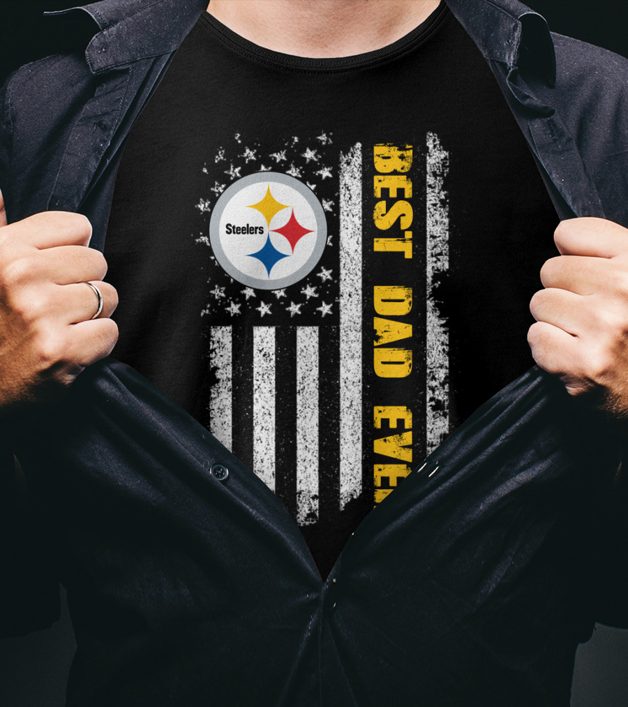 Steelers Best Dad Ever Flag T-Shirt