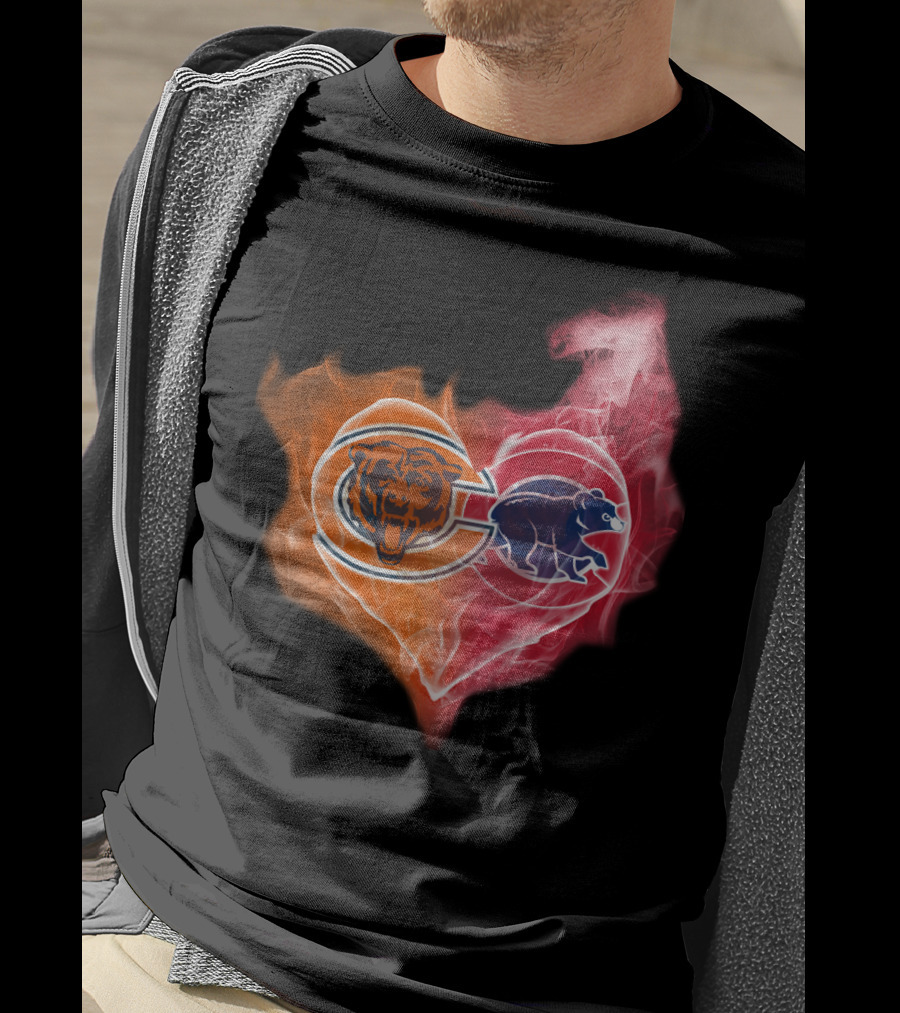 Chicago Bears Crossover Heartfire T-Shirt