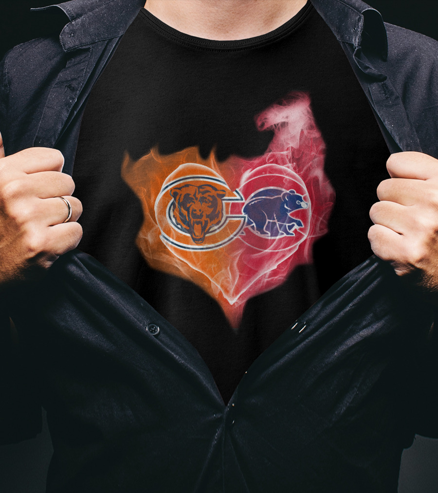 Chicago Bears Crossover Heartfire T-Shirt