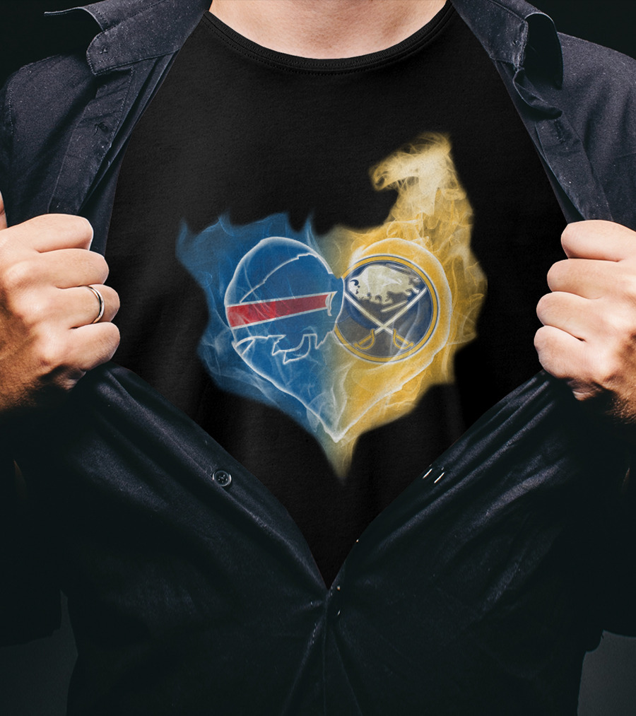 Buffalo Bills Sabres Heart Combination T-Shirt
