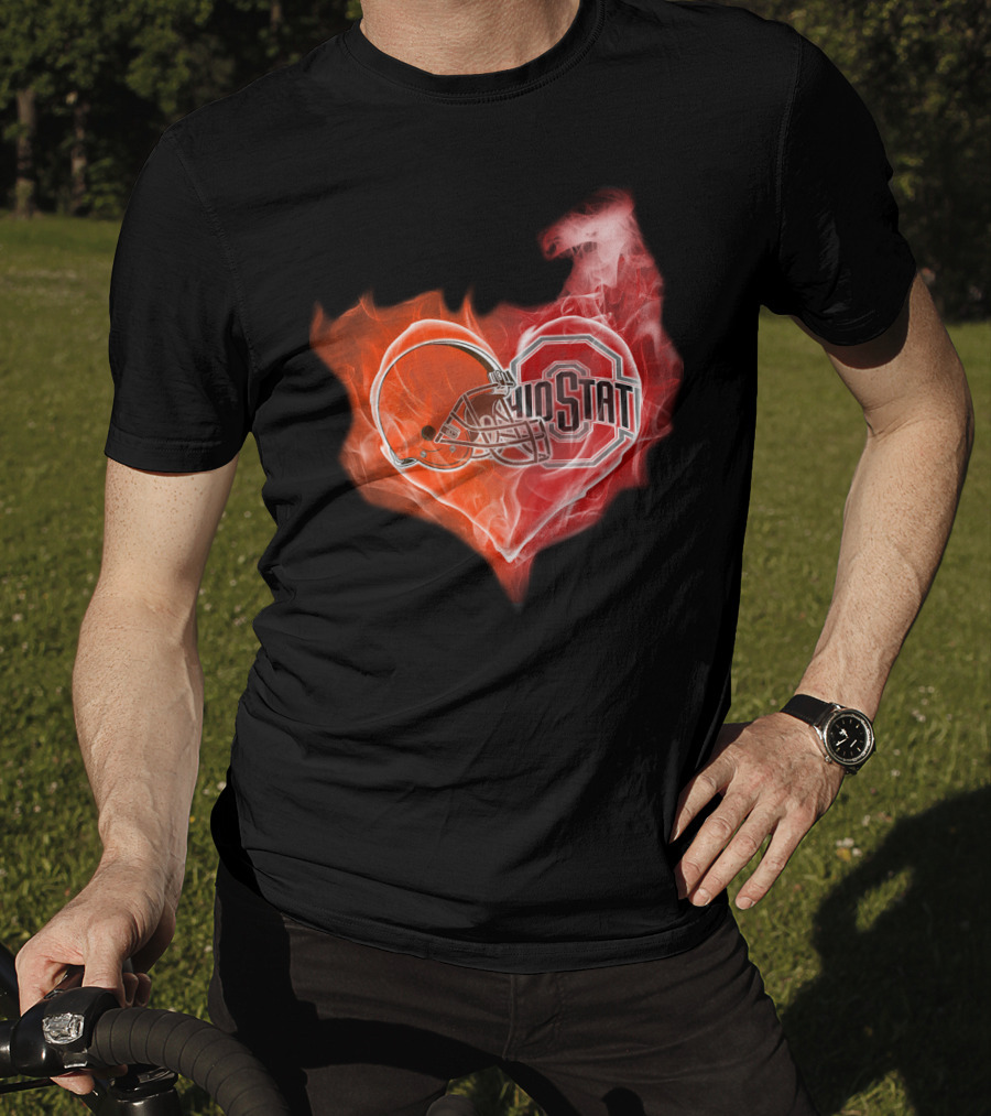 Ohio State Helmet Heart T-Shirt