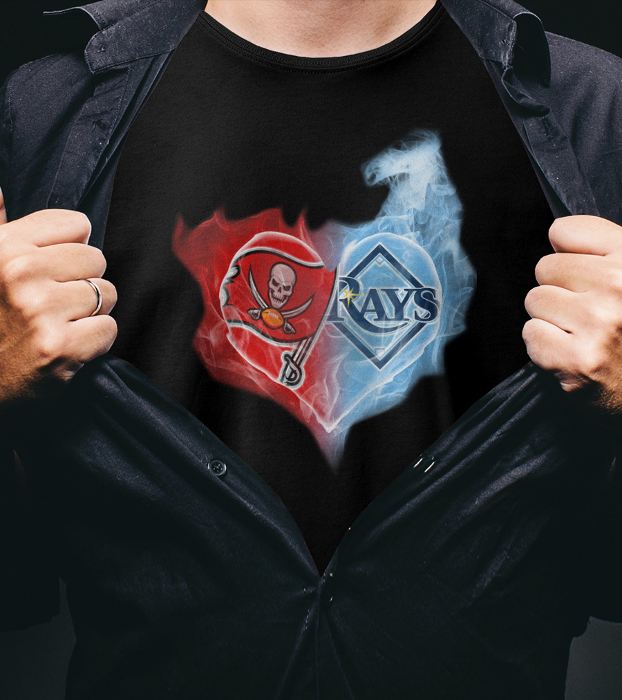 Buccaneers And Rays Heart Fusion T-Shirt