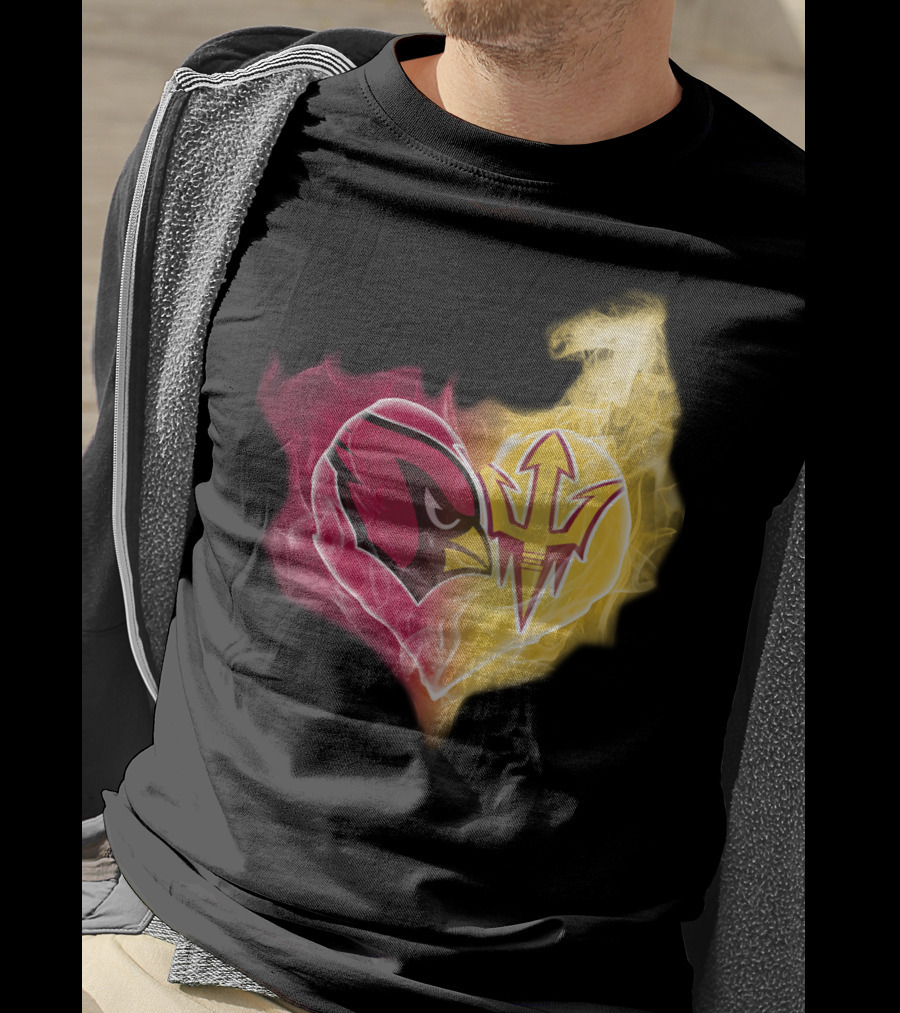 Arizona Cardinals Arizona State Sun Devils Heart Fusion T-Shirt