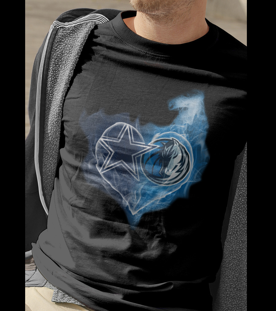 Dallas Cowboys And Dallas Mavericks Heart T-Shirt