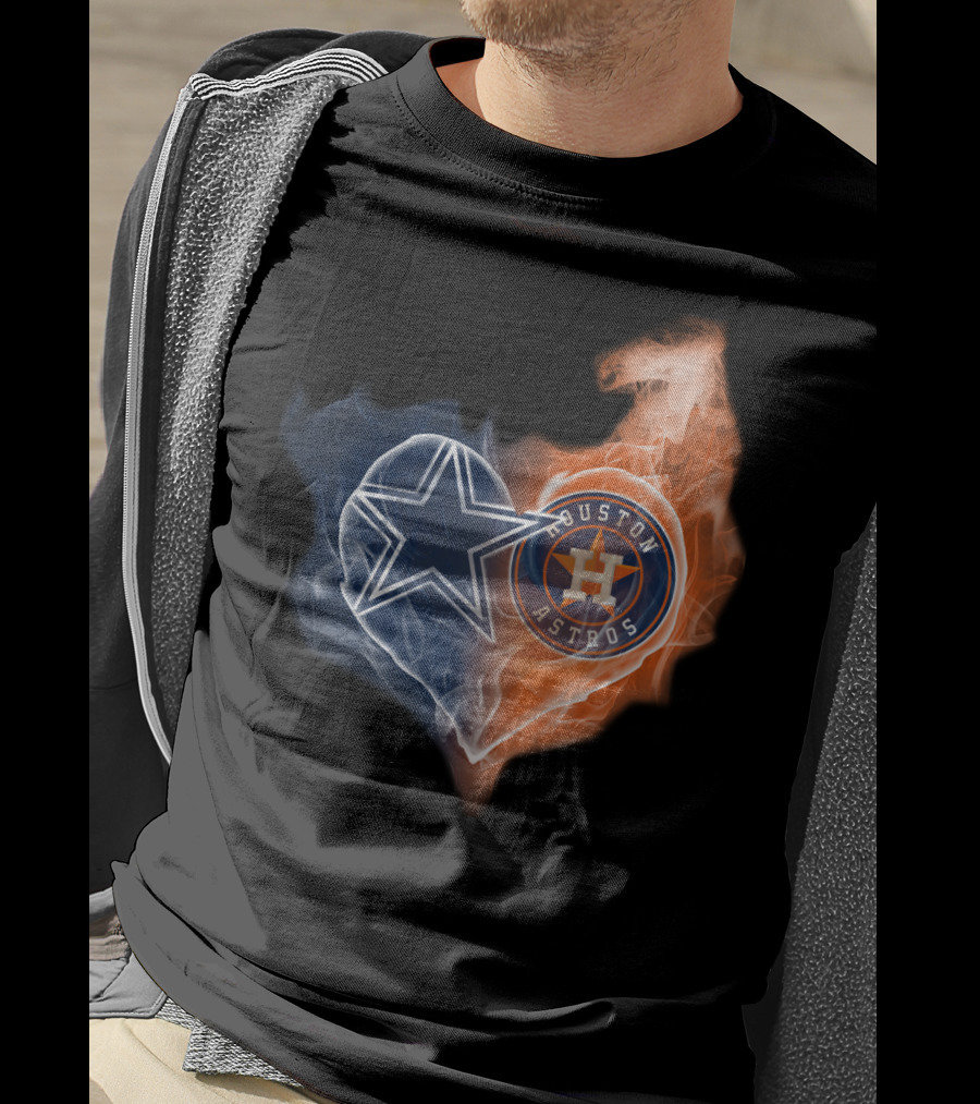 Dallas Cowboys Houston Astros Heart T-Shirt