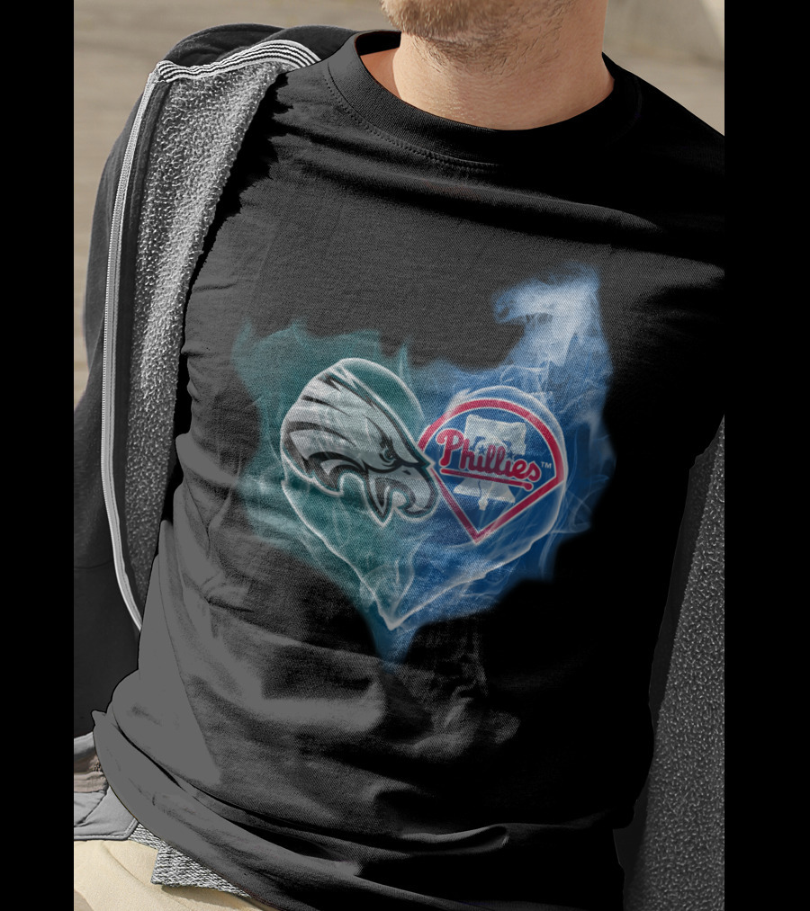 Eagles Phillies Heart Fusion T-Shirt