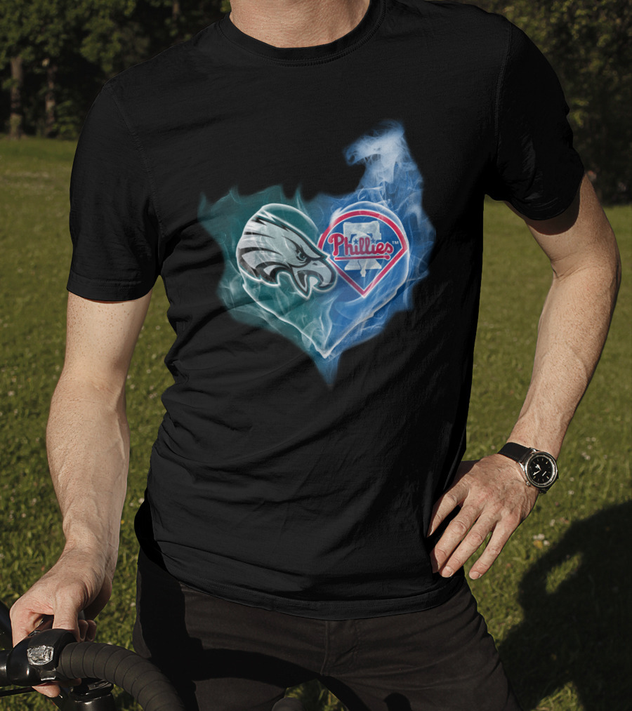 Eagles Phillies Heart Fusion T-Shirt