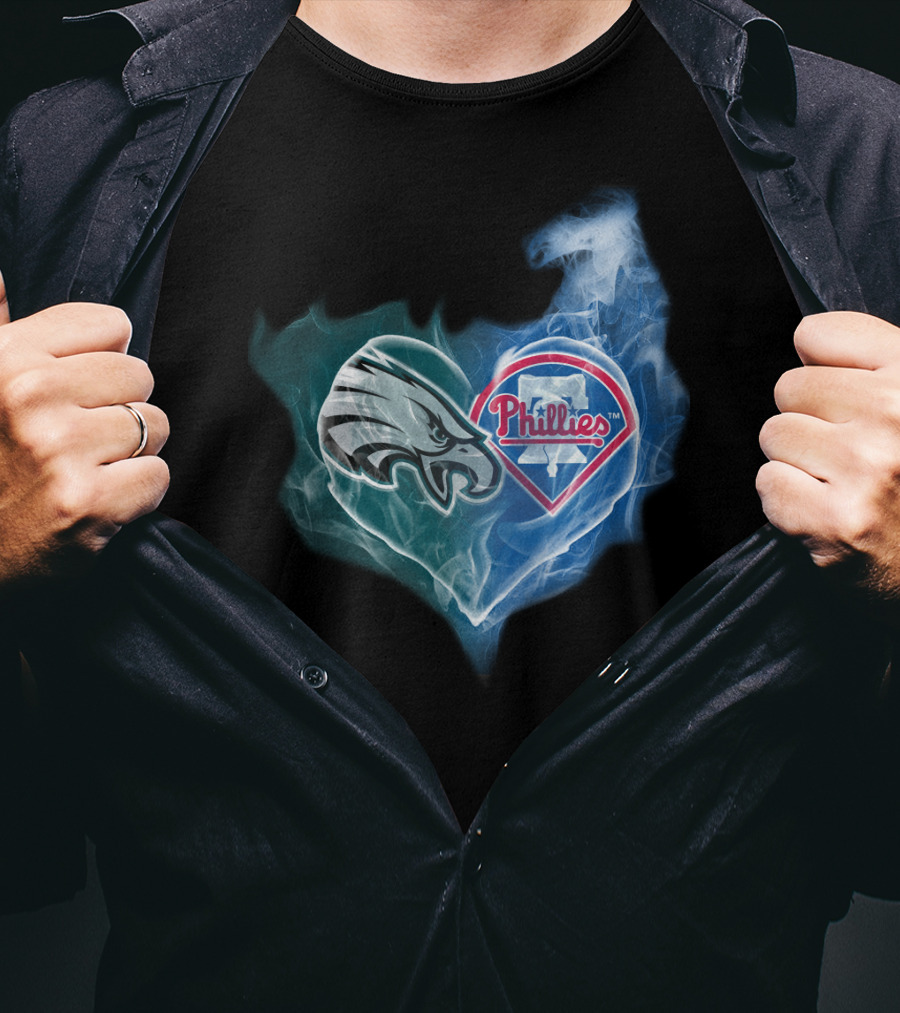Eagles Phillies Heart Fusion T-Shirt