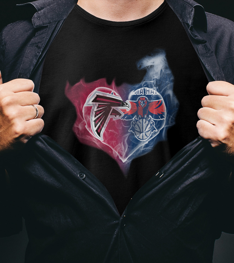 Falcons Hawks Heart Rivalry T-Shirt