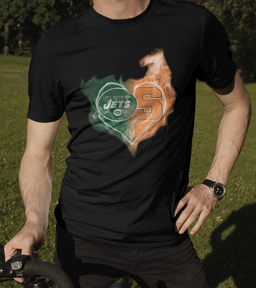 New York Jets Syracuse Orange Heart T-Shirt