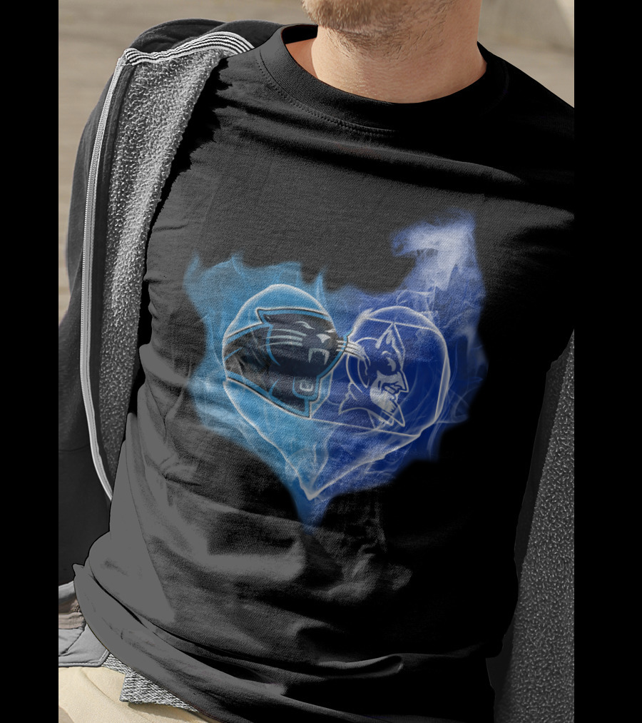 Panthers Blue Devils Heart T-Shirt