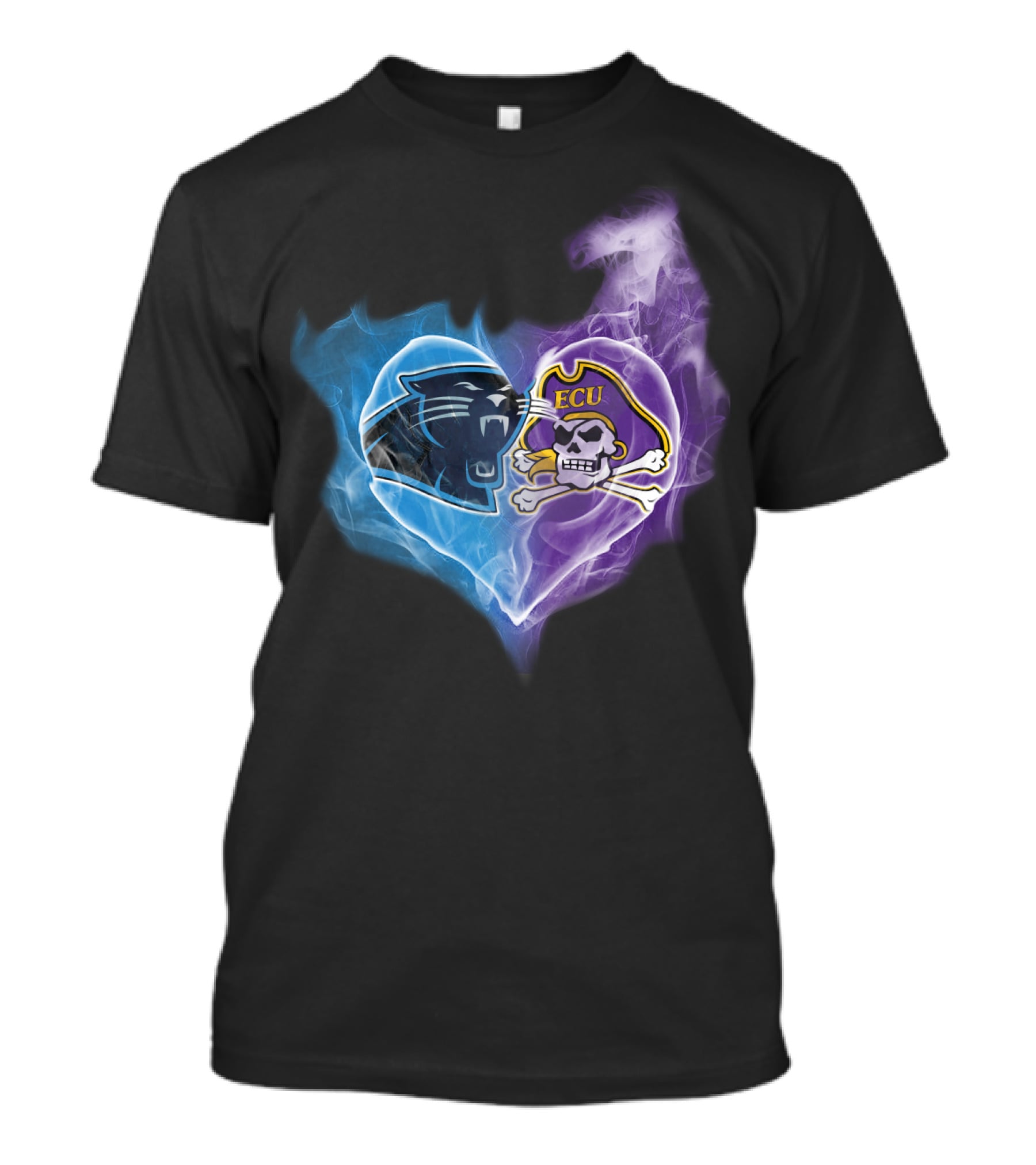 Panthers Ecu Pirates Heart Smoke T-Shirt