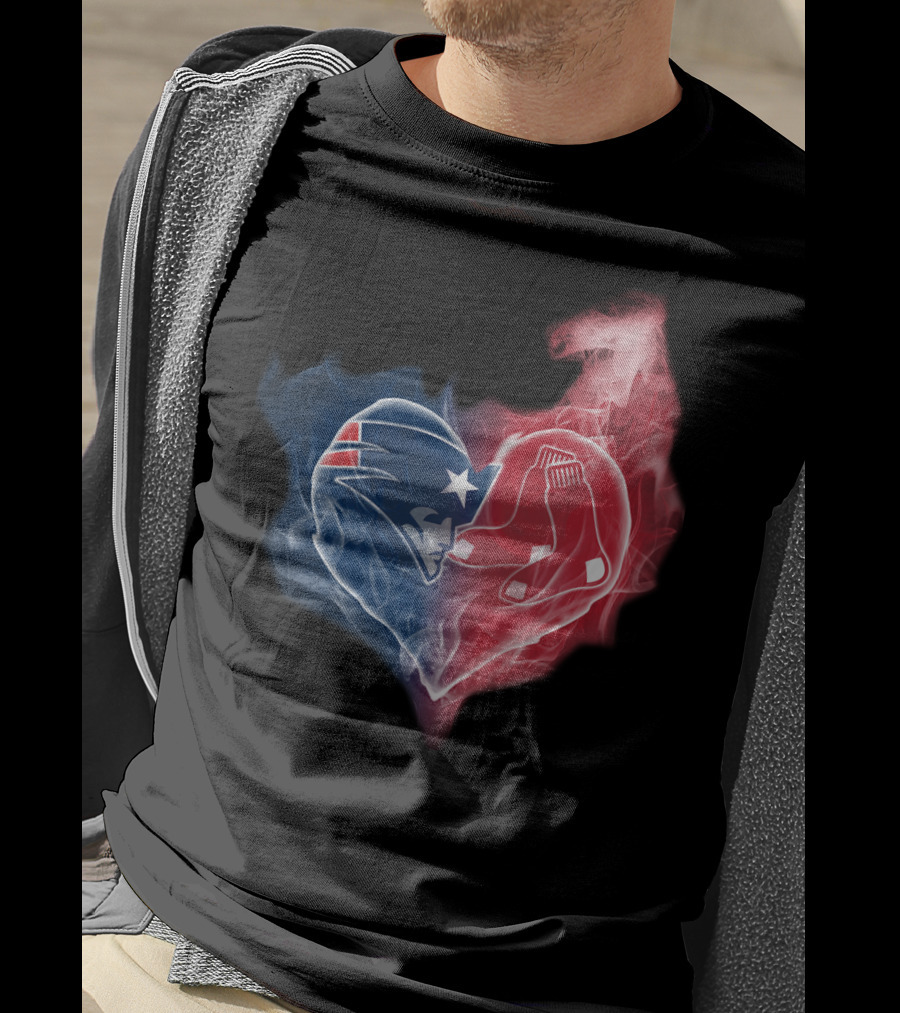 Patriots Red Sox Heart Fusion T-Shirt