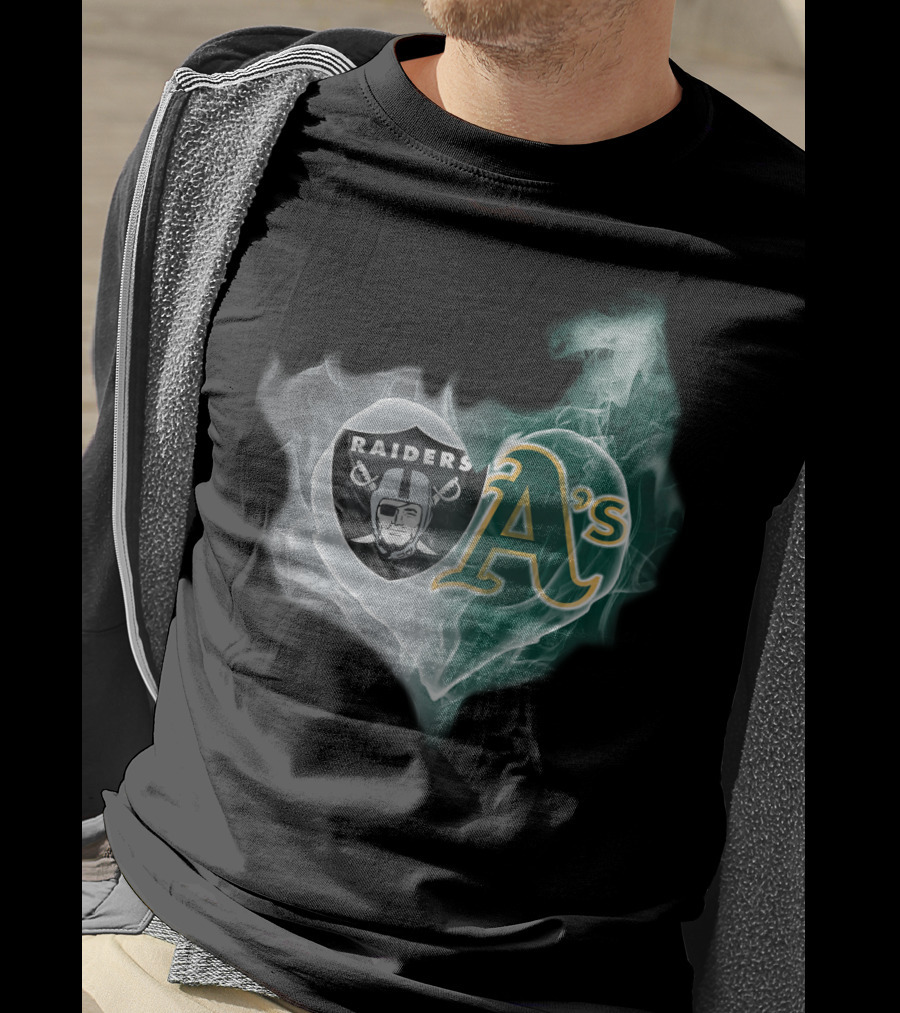 Raiders A's Heart Smoke Fusion T-Shirt