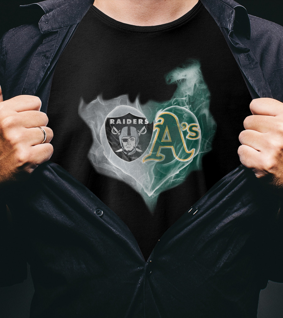 Raiders A's Heart Smoke Fusion T-Shirt
