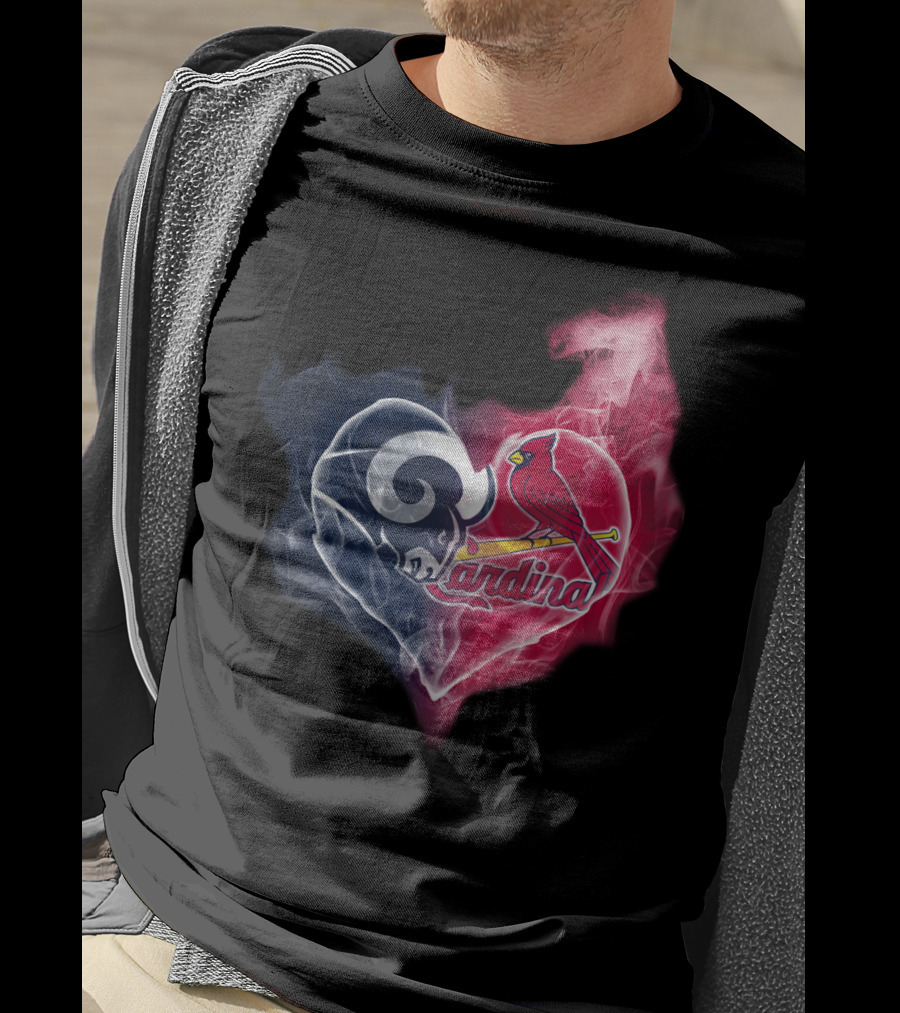 Rams Cardinals Heart Fusion T-Shirt