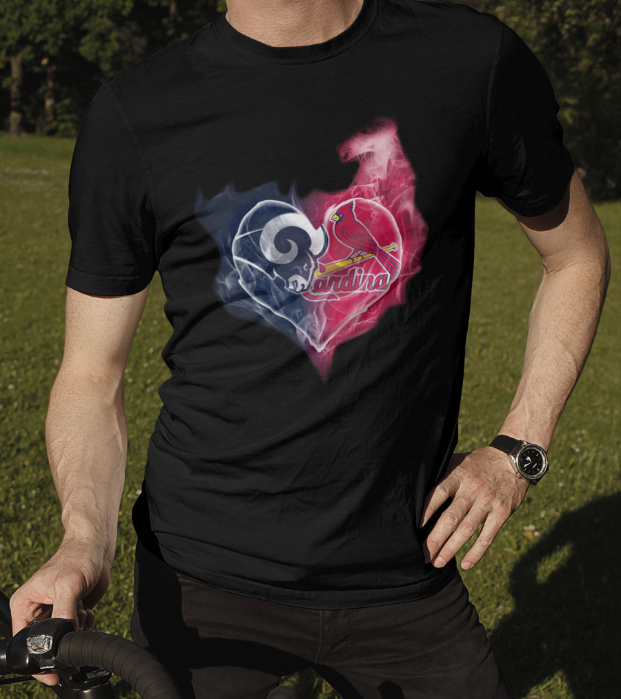 Rams Cardinals Heart Fusion T-Shirt