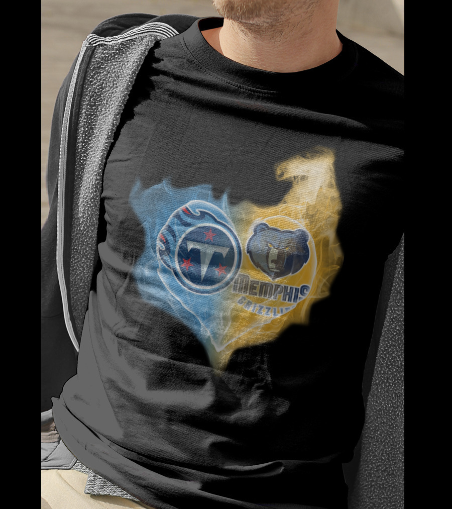 Tennessee Titans Memphis Grizzlies Heart Design T-Shirt