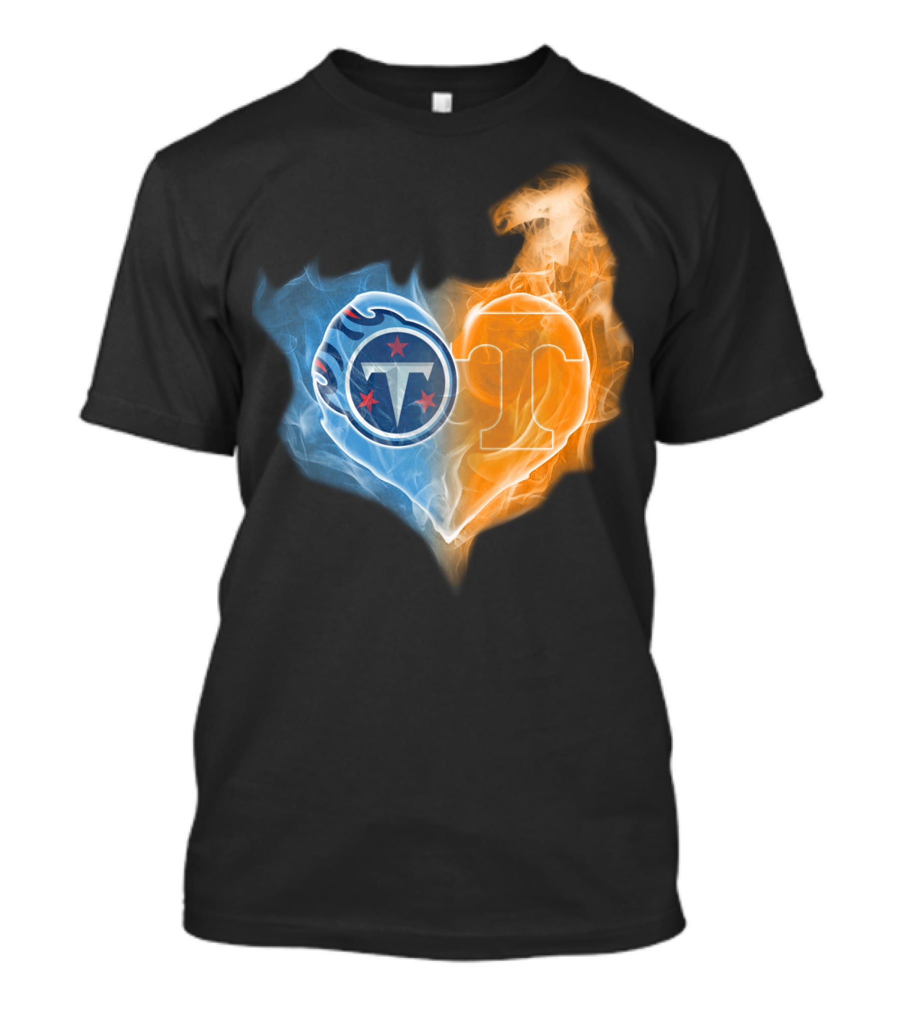 Tennessee Titans Volunteers Heart Flame Fusion T-Shirt
