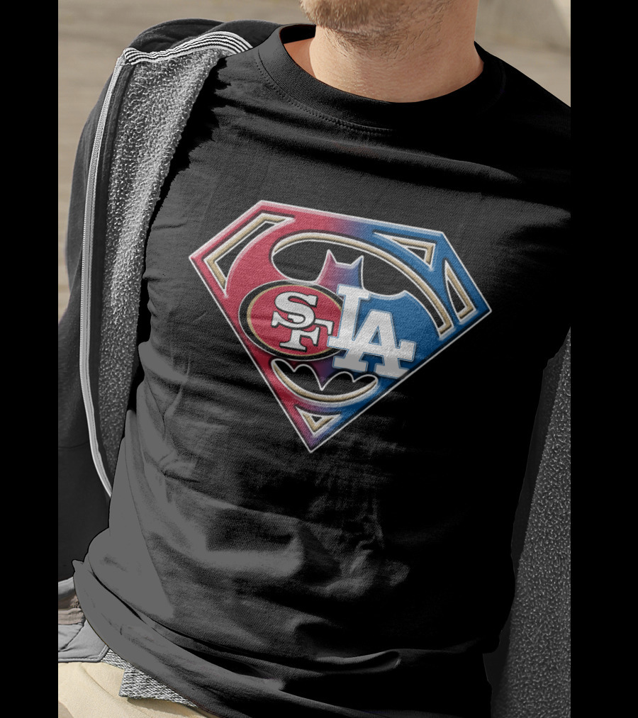 Sf 49ers La Dodgers Bat 002 Superhero T-Shirt