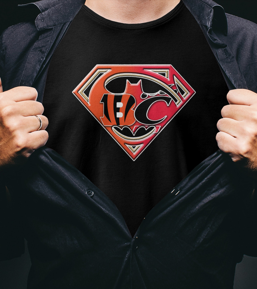 Cincinnati Bengals Superman Batman T-Shirt