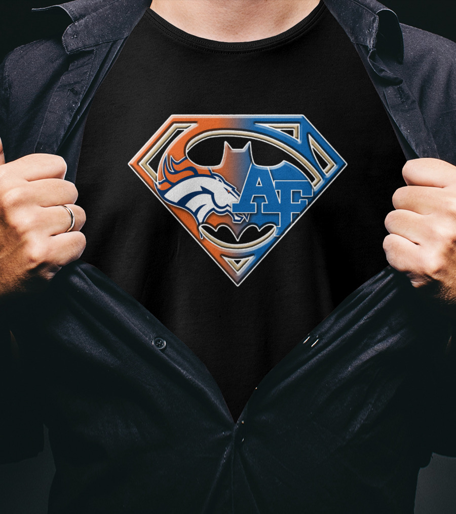 Denver Broncos Air Force Batman Superhero Shield Logo Bat 015 T-Shirt