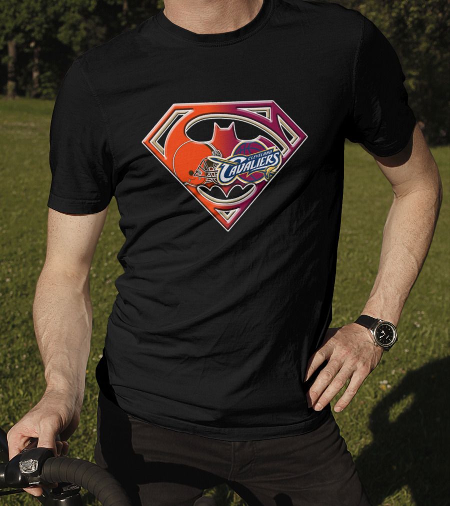Cleveland Cavaliers Browns Super Bat 021 Logo Fusion T-Shirt