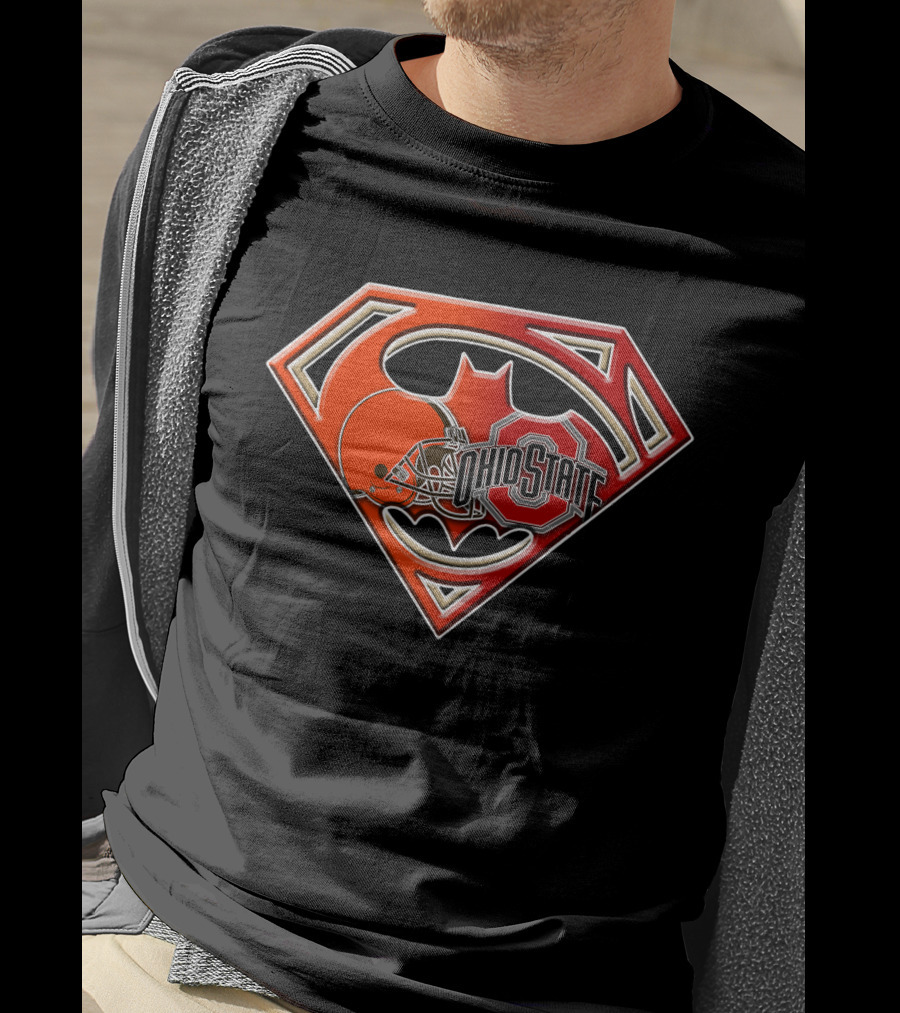 Ohio State Superman Batman Browns Logo Bat T-Shirt