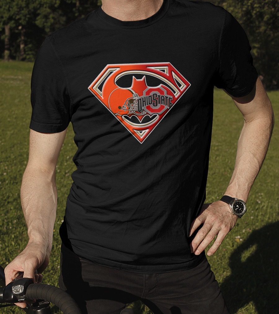 Ohio State Superman Batman Browns Logo Bat T-Shirt